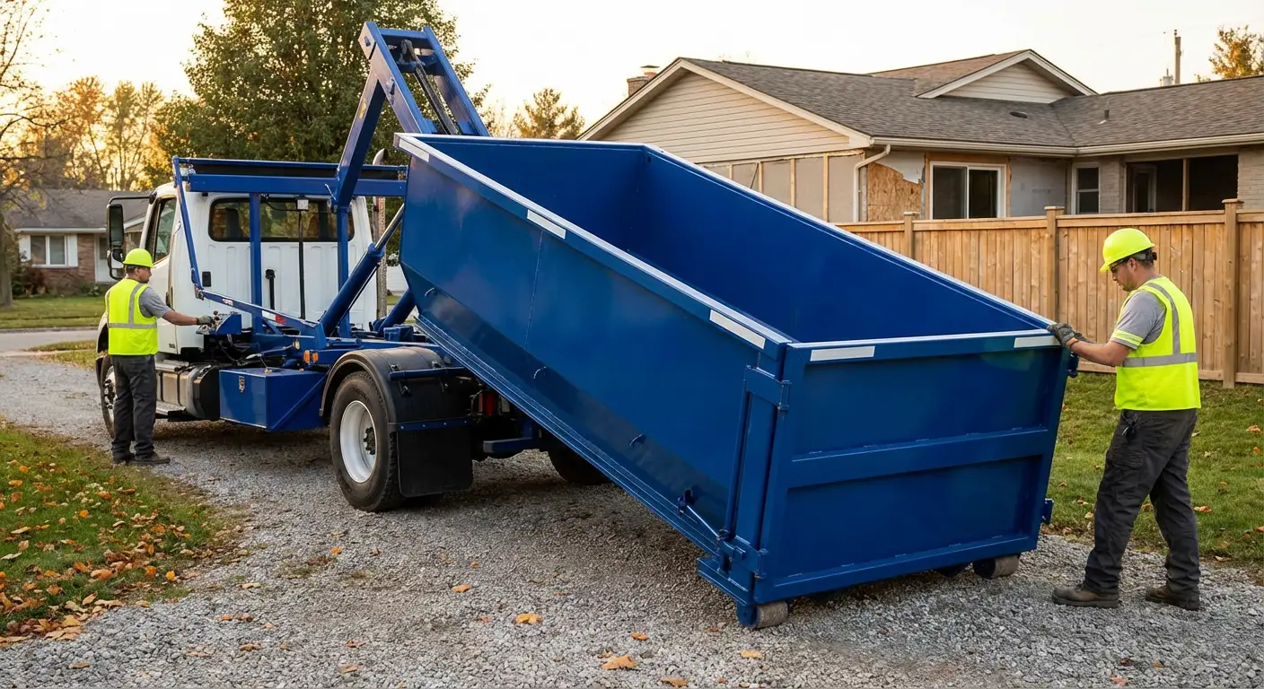 Roll-off dumpster rental delivery truck in Lumberton, TX