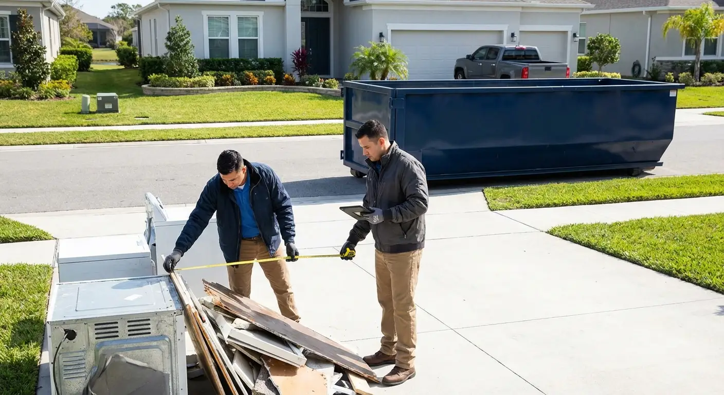 Concrete dumpster rental delivery truck in Lumberton, TX