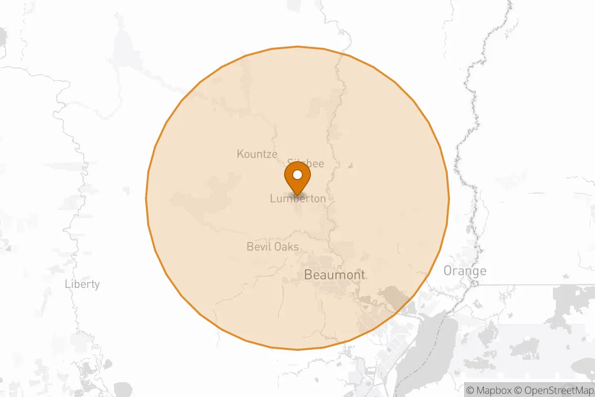 service area service area map in Lumberton, TX